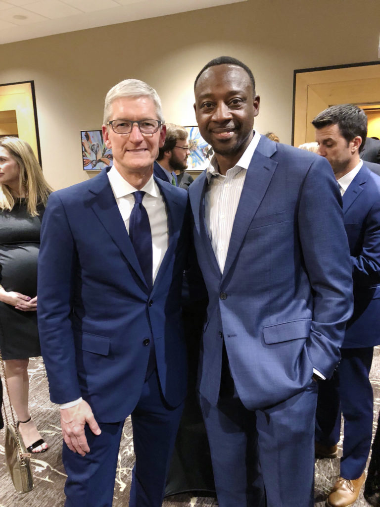 Stanley Funches with Apple CEO Tim Cook
